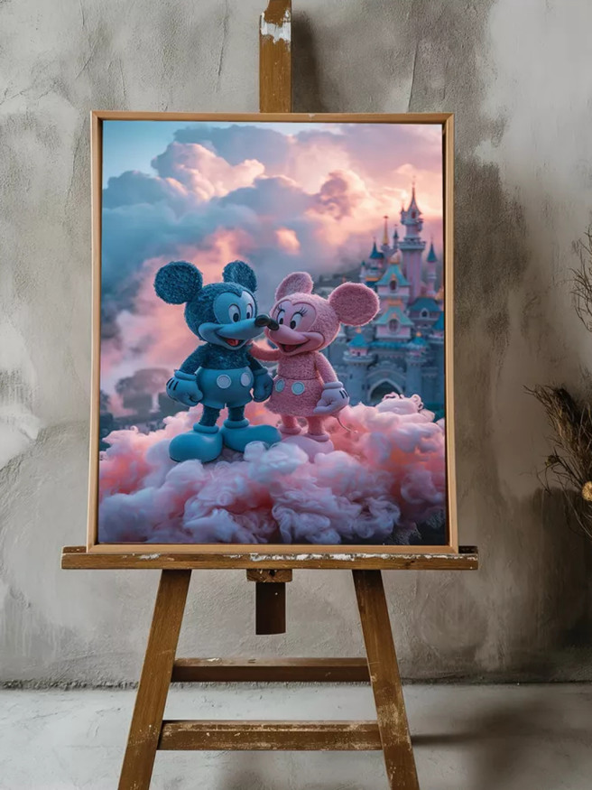 Постер на холсте &amp;quot;Микки и Минни в облаках&amp;quot;