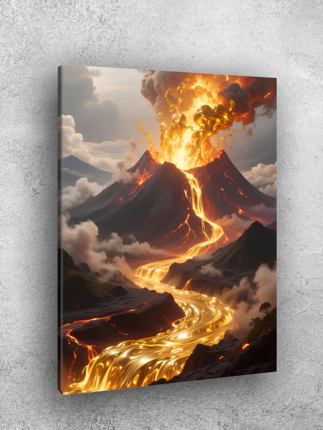 Постер на холсте &amp;quot;Извержение золотого вулкана&amp;quot;