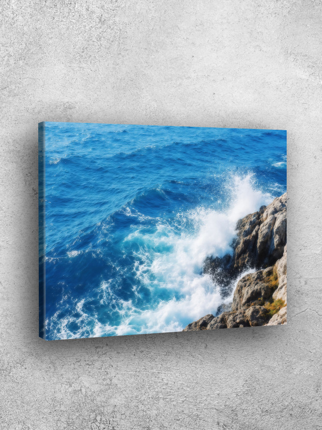 Постер на холсте &amp;quot;Волны у скал&amp;quot;