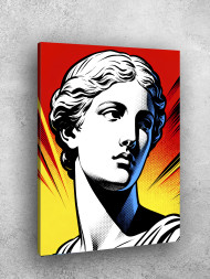 Holstga bosilgan poster "Antik muza pop-art uslubida"