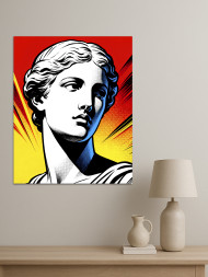 Holstga bosilgan poster "Antik muza pop-art uslubida"