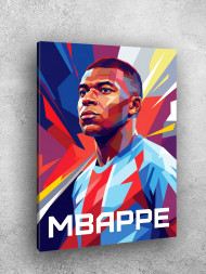 Holstga bosilgan poster "Futbolchi Kilian Mbappe"