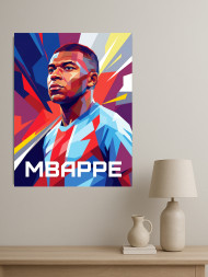 Holstga bosilgan poster "Futbolchi Kilian Mbappe"