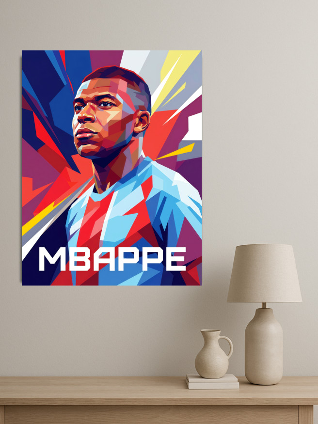 Holstga bosilgan poster &amp;quot;Futbolchi Kilian Mbappe&amp;quot;