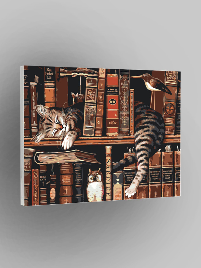 Картина по номерам &amp;quot;Кот-библиотекарь&amp;quot;