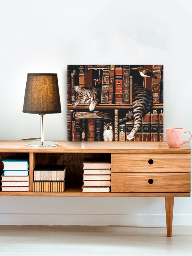 Картина по номерам &amp;quot;Кот-библиотекарь&amp;quot;