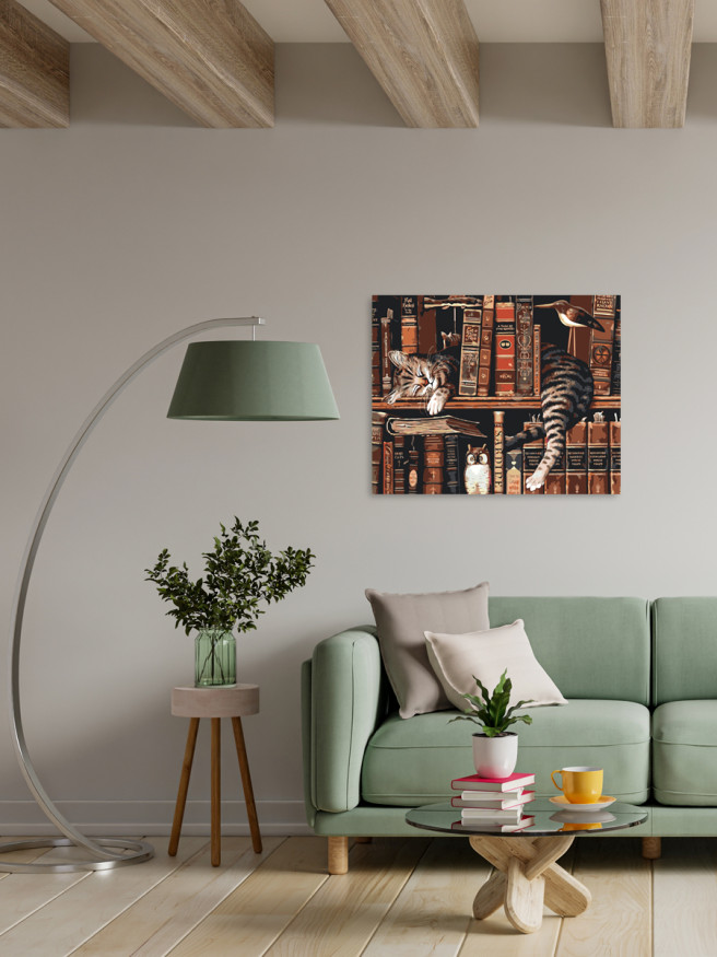 Картина по номерам &amp;quot;Кот-библиотекарь&amp;quot;