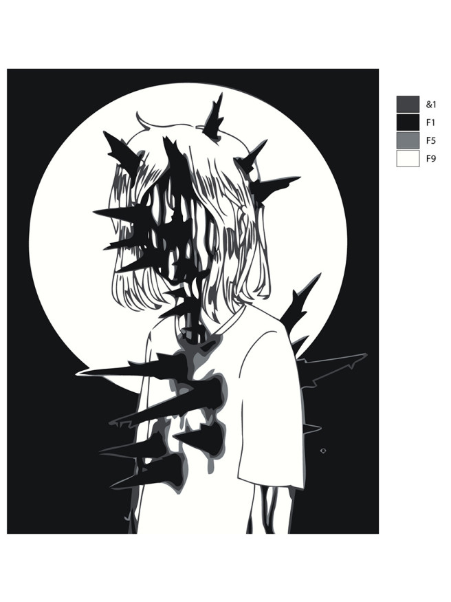 Raqamlar bo&amp;#039;yicha rasm &amp;quot;Tikanli qiz&amp;quot;