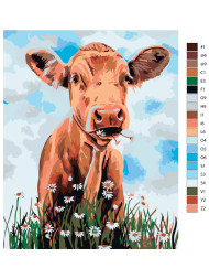 Картина по номерам &amp;quot;Коровка и ромашки&amp;quot;