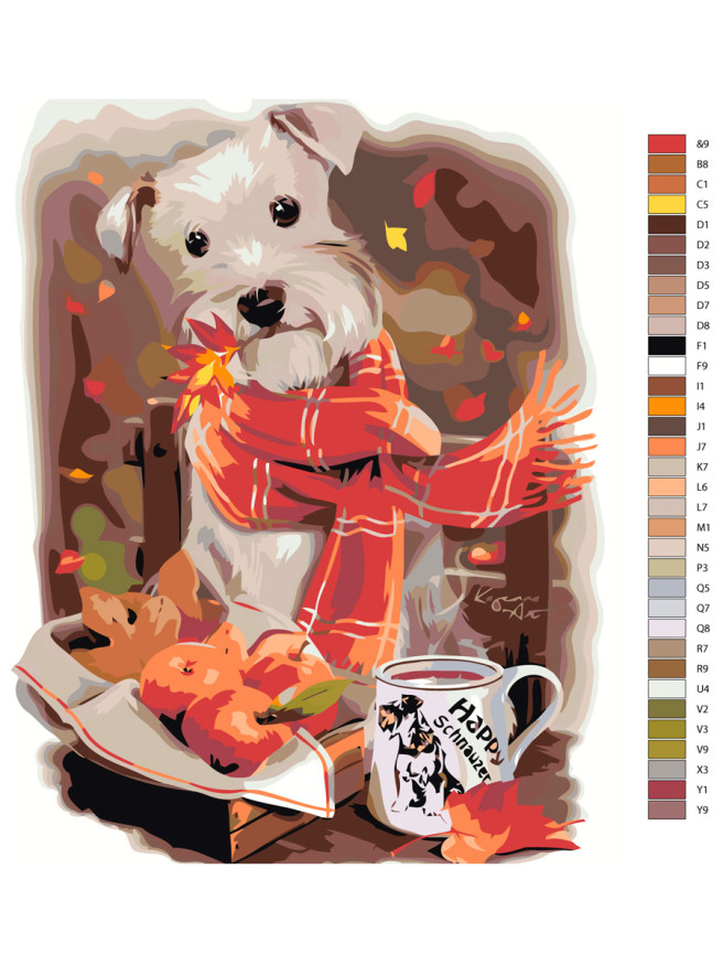 Raqamlar bo&amp;#039;yicha rasm &amp;quot;Kuchukcha va kuz&amp;quot;