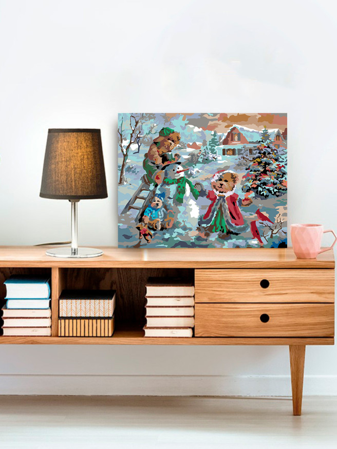 Raqamlar bo&amp;#039;yicha rasm &amp;quot;Itlar bilan qor odam&amp;quot;