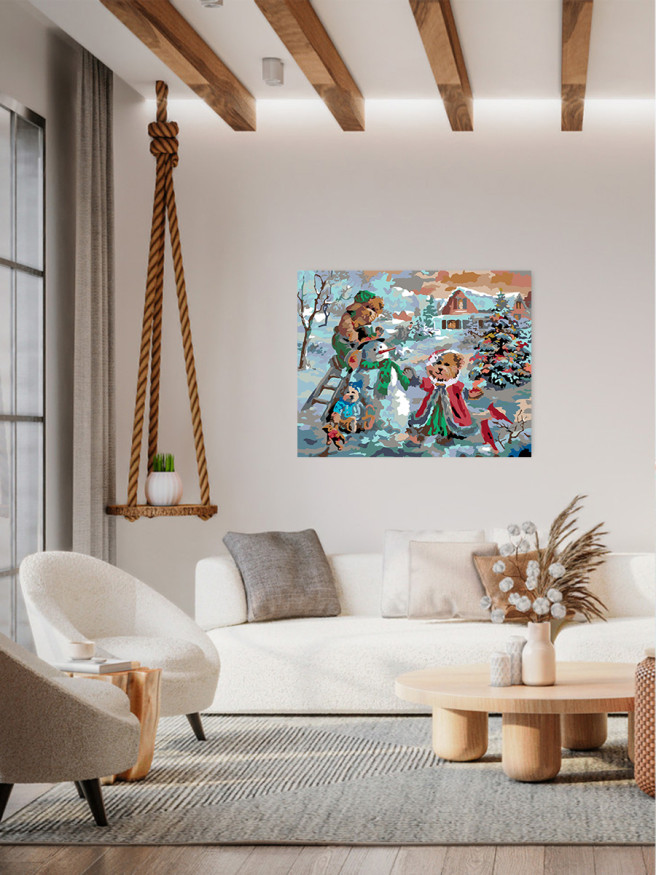 Raqamlar bo&amp;#039;yicha rasm &amp;quot;Itlar bilan qor odam&amp;quot;