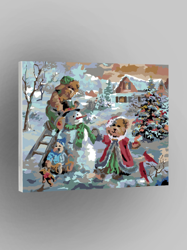 Raqamlar bo&amp;#039;yicha rasm &amp;quot;Itlar bilan qor odam&amp;quot;