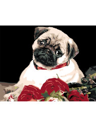 Raqamlar bo&#039;yicha rasm &quot;Atirgulli it&quot;