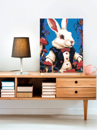 Картина по номерам "Заяц с грибами"