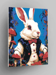 Картина по номерам "Заяц с грибами"