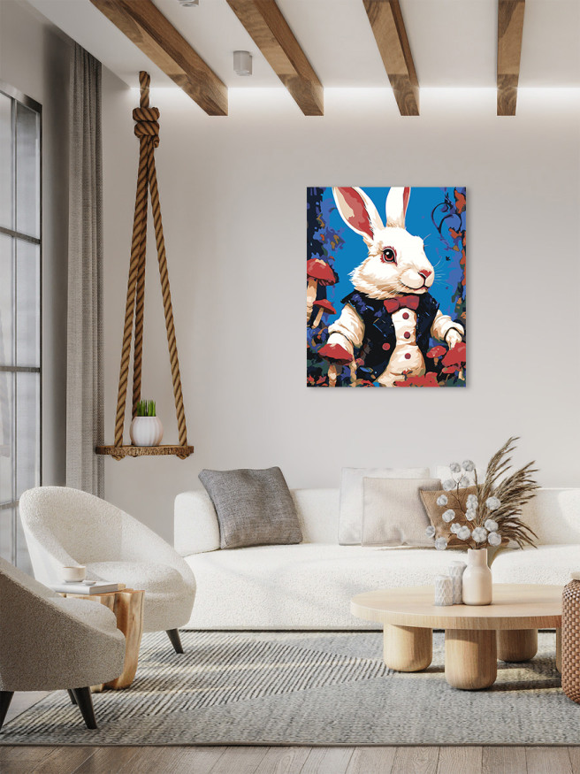 Картина по номерам &amp;quot;Заяц с грибами&amp;quot;