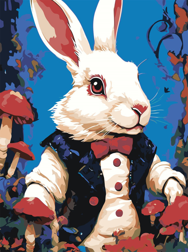 Картина по номерам &amp;quot;Заяц с грибами&amp;quot;