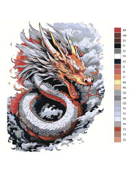 Raqamlar bo&#039;yicha rasm &quot;Ajdaho&quot;