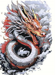 Raqamlar bo&#039;yicha rasm &quot;Ajdaho&quot;