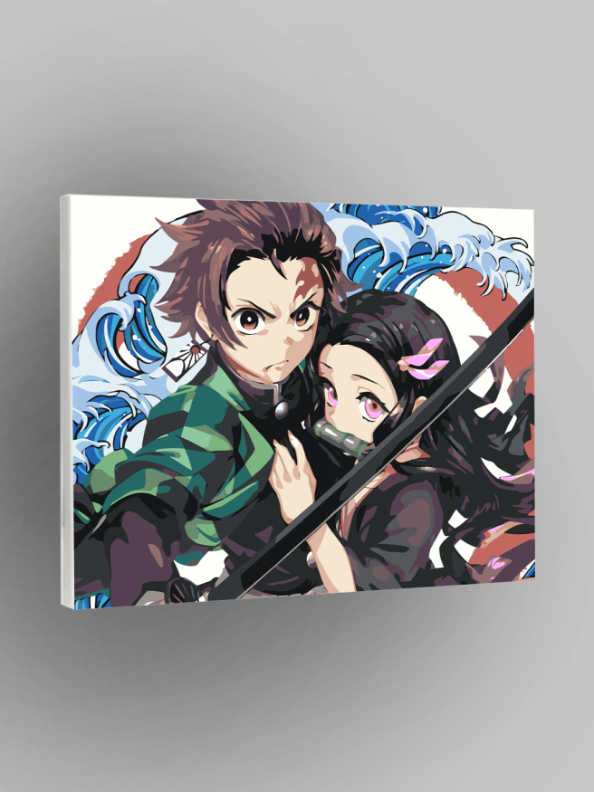 Картина по номерам &amp;quot;Танджиро Камадо и Незуко Камадо&amp;quot;