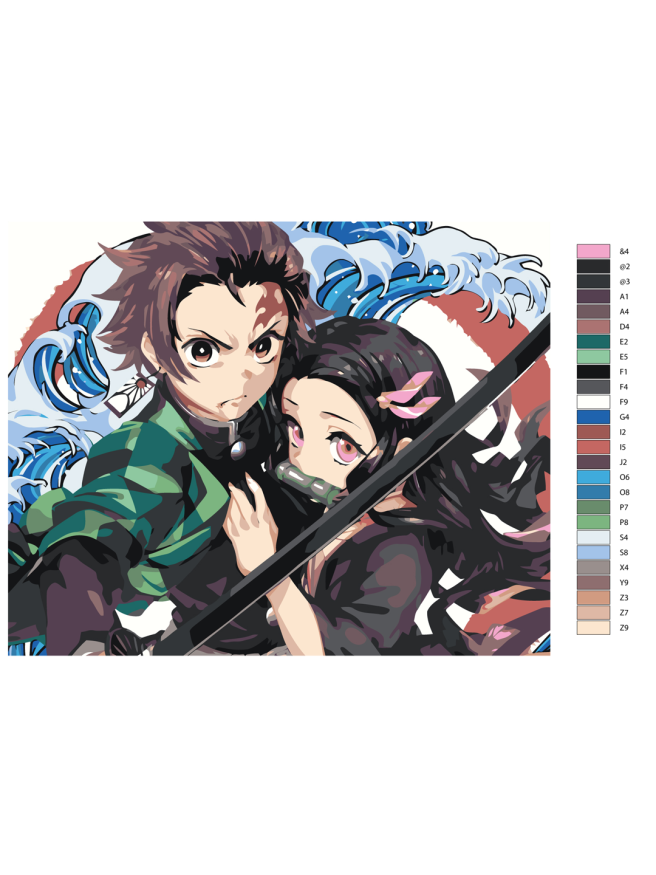 Картина по номерам &amp;quot;Танджиро Камадо и Незуко Камадо&amp;quot;