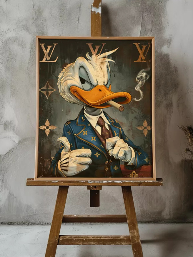 Постер на холсте &amp;quot;Стильный утёнок в костюме&amp;quot;