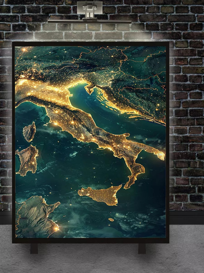 Постер на холсте &amp;quot;Италия из космоса&amp;quot;