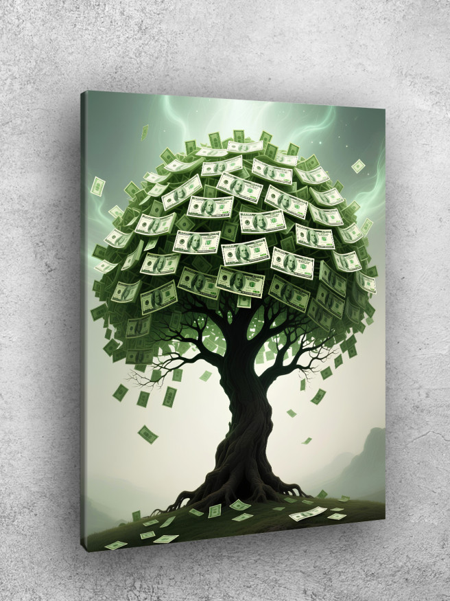 Holstga bosilgan poster &amp;quot;Boylik pulli daraxt&amp;quot;