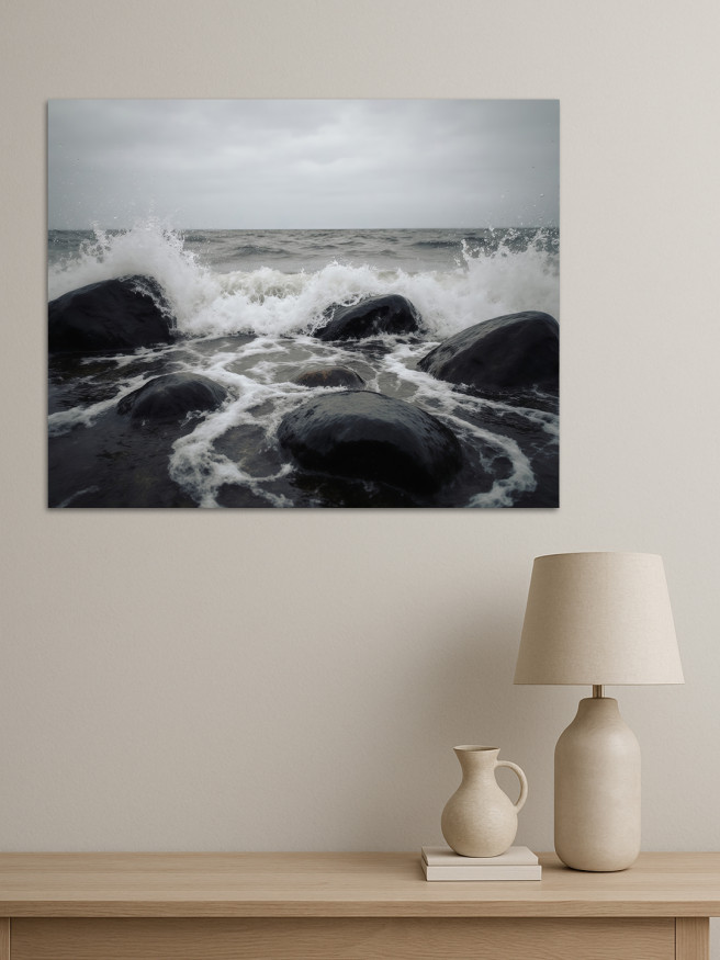 Постер на холсте &amp;quot;Прибой на скалах&amp;quot;