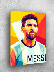 Holstga bosilgan poster "Futbolchi Lionel Messi"
