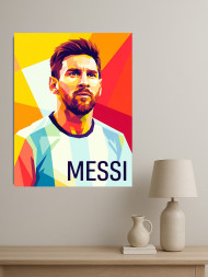 Holstga bosilgan poster "Futbolchi Lionel Messi"