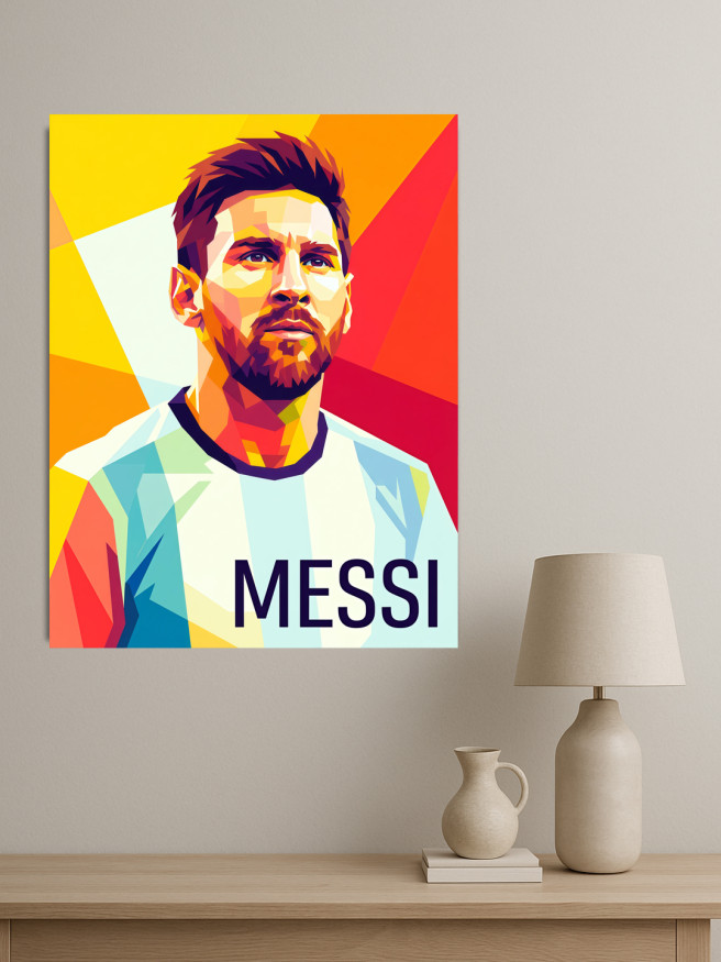 Holstga bosilgan poster &amp;quot;Futbolchi Lionel Messi&amp;quot;