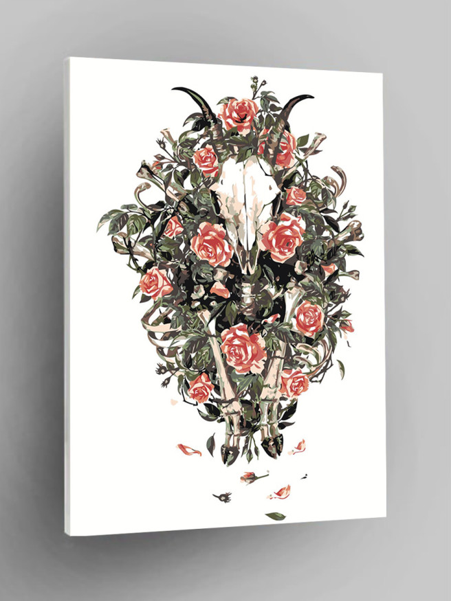 Raqamlar bo&amp;#039;yicha rasm &amp;quot;Gullardagi bosh suyagi&amp;quot;