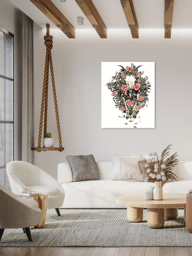 Raqamlar bo&amp;#039;yicha rasm &amp;quot;Gullardagi bosh suyagi&amp;quot;