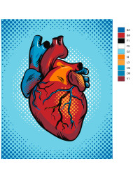 Raqamlar bo'yicha rasm "Yurak"