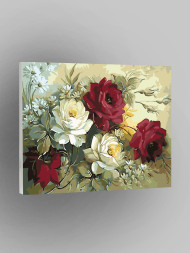 Raqamlar bo&#039;yicha rasm &quot;Qizil va oq gullar&quot;