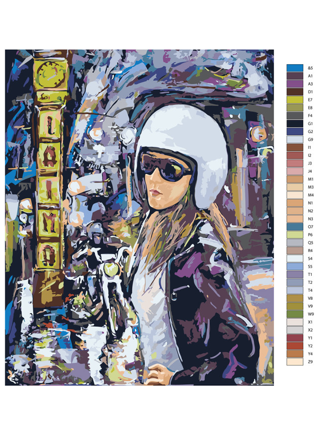 Картина по номерам &amp;quot;Девушка в каске&amp;quot;