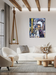 Картина по номерам &amp;quot;Девушка в каске&amp;quot;