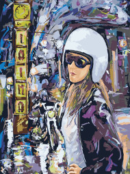 Картина по номерам &amp;quot;Девушка в каске&amp;quot;