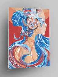 Картина по номерам &amp;quot;Девушка с наушниками&amp;quot;