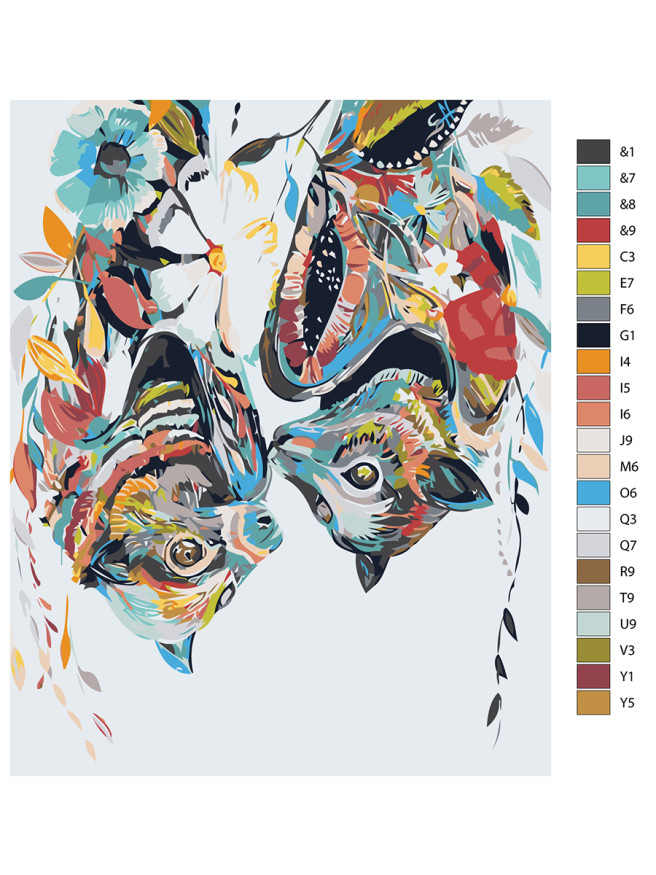 Raqamlar bo&amp;#039;yicha rasm &amp;quot;Bir juft yarasalar&amp;quot;