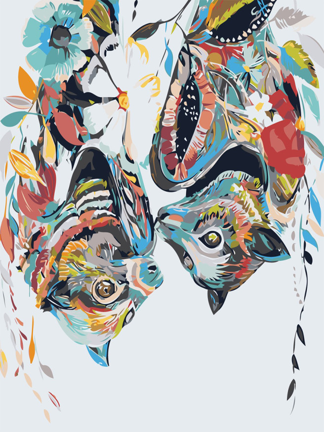 Raqamlar bo&amp;#039;yicha rasm &amp;quot;Bir juft yarasalar&amp;quot;