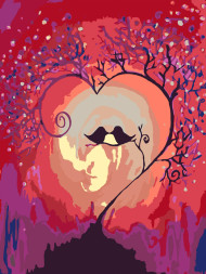 Картина по номерам &amp;quot;Любовь птичек&amp;quot;