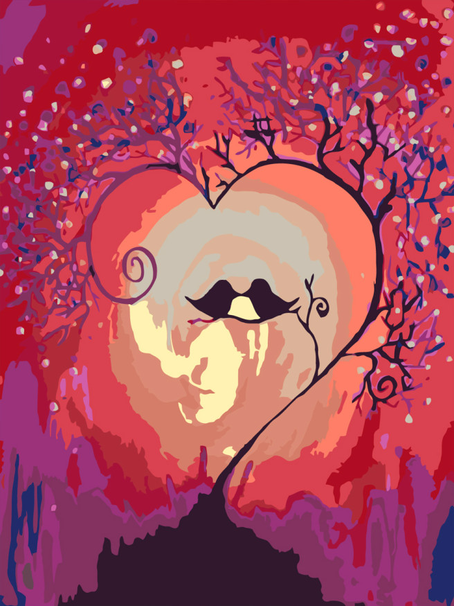 Картина по номерам &amp;quot;Любовь птичек&amp;quot;