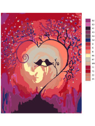 Картина по номерам &amp;quot;Любовь птичек&amp;quot;