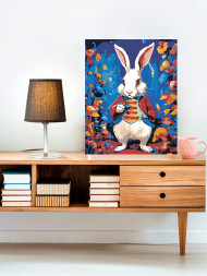 Картина по номерам "Заяц в цветах"