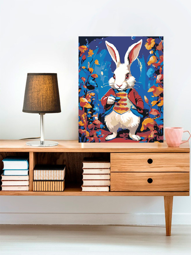 Картина по номерам &amp;quot;Заяц в цветах&amp;quot;