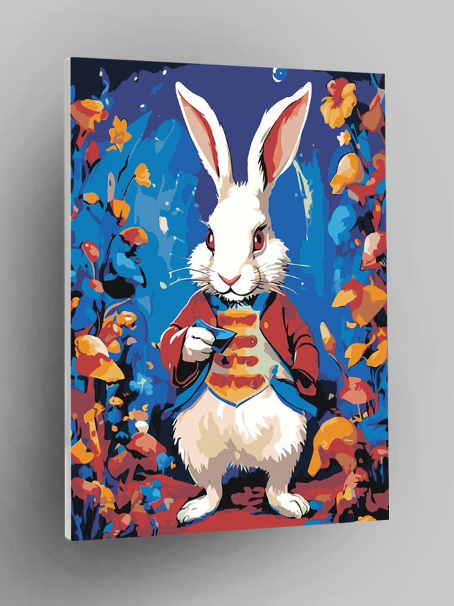 Картина по номерам &amp;quot;Заяц в цветах&amp;quot;