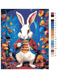 Картина по номерам "Заяц в цветах"